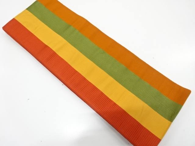 JAPANESE HANHABA OBI / CHIKUZEN HAKATA / WOVEN STRIPE